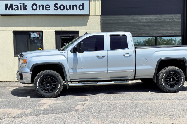 GMC 2015 Sierra with professional window tint in North Bay